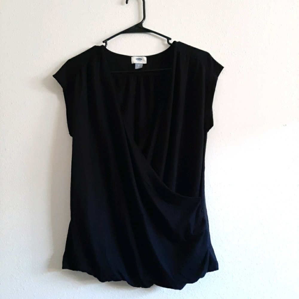 Black draped blouse